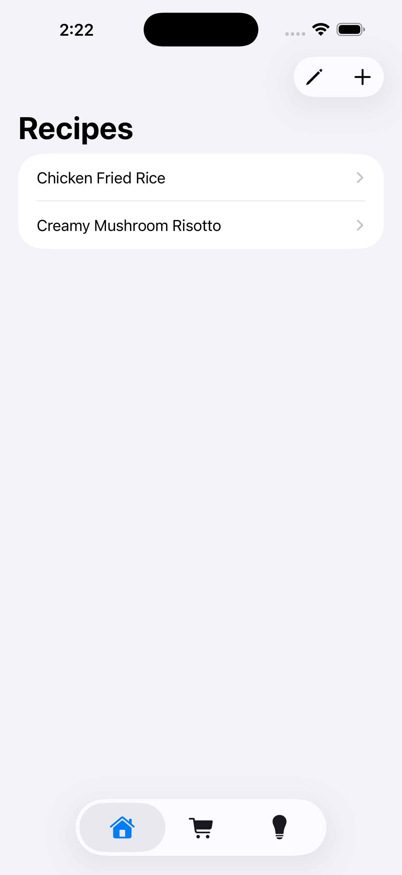 screenshot of My Cooking Helper App